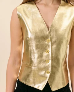 Costumes|Hauts>Maison Sarah Lavoine Gilet Mondor - Doré