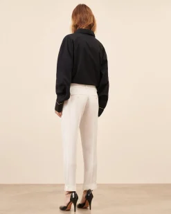 Costumes|Bas>Maison Sarah Lavoine Pantalon Smoking Claude Court - Blanc
