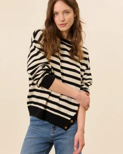 Hauts>Maison Sarah Lavoine Pull Ranelagh - Ecru/ Noir
