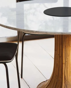 Tables Hautes>Maison Sarah Lavoine Table ronde Riviera Marbre Blanc Blanc / Naturel