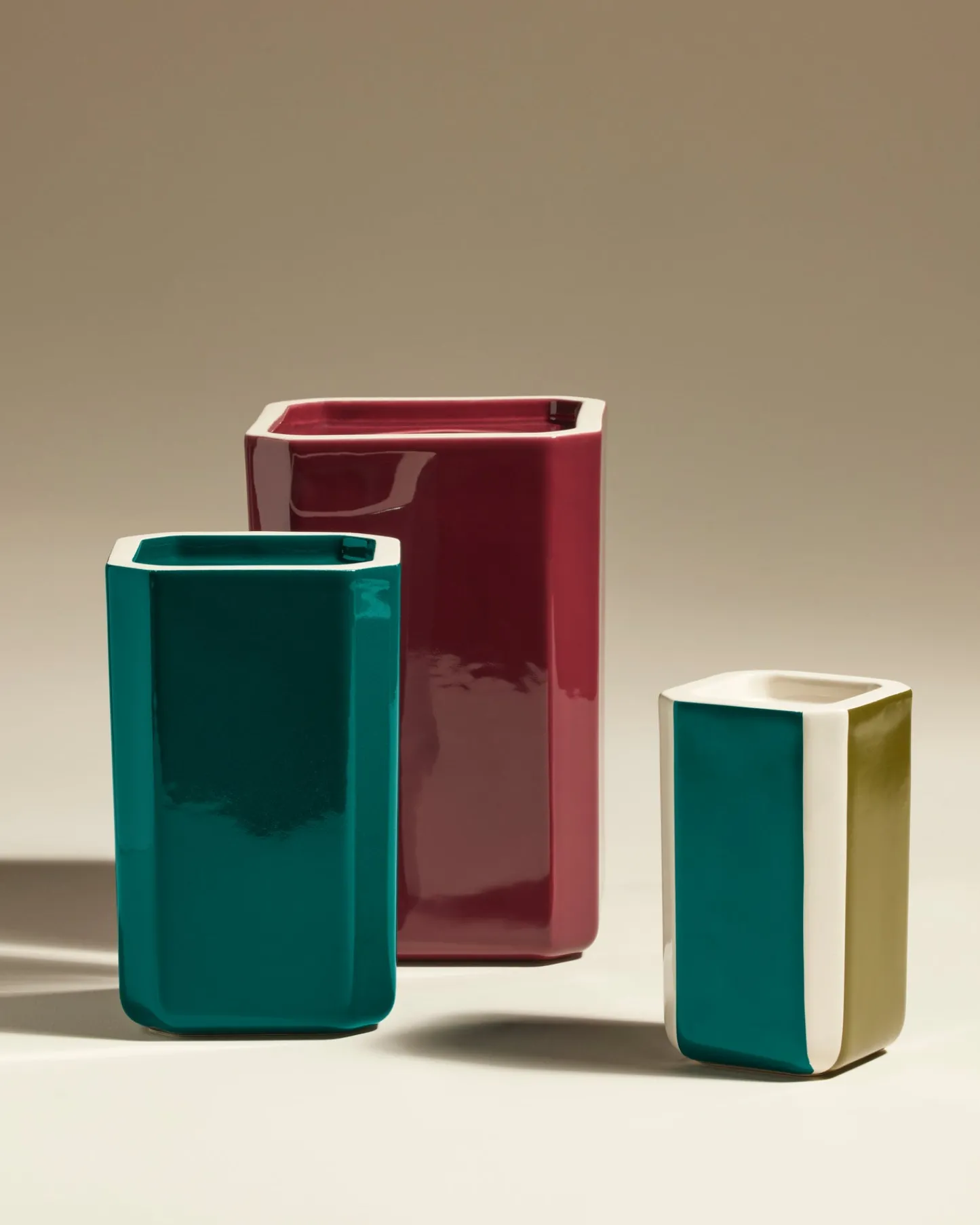 Vases>Maison Sarah Lavoine Vase Facettes - Tricolore Bleu Sarah / Mousse